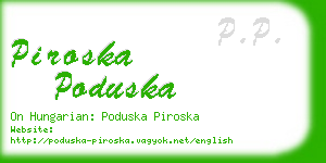 piroska poduska business card